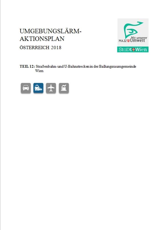 Umgebungslärm Aktionsplan Teil 12 Wien - Titelblatt