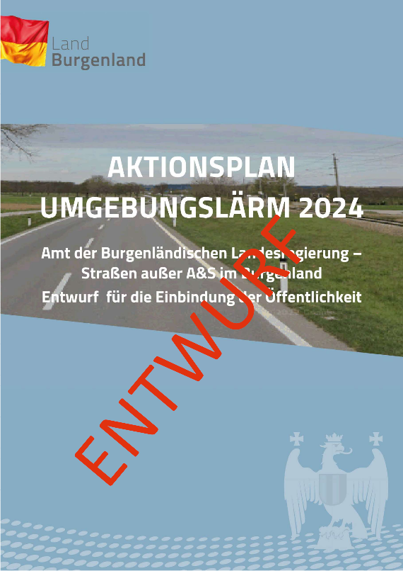 Titelseite des Aktionsplans des Landes Burgenland mit dem Wasserzeichen "Entwurf"