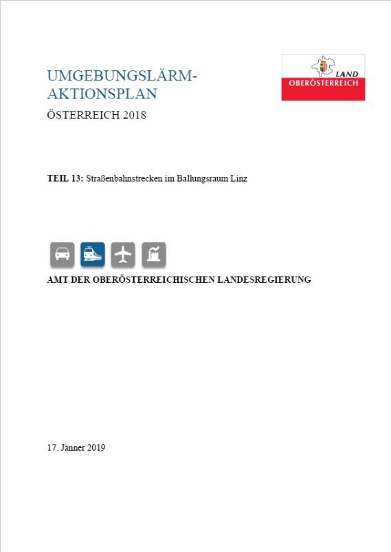 Umgebungslärm Aktionsplan Teil 13 Linz - Titelblatt