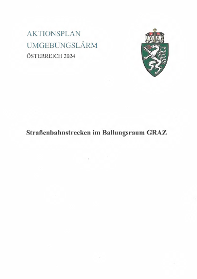 Titelseite des Umgebungslärm-Aktionsplans für Straßenbahnen in Graz 2024