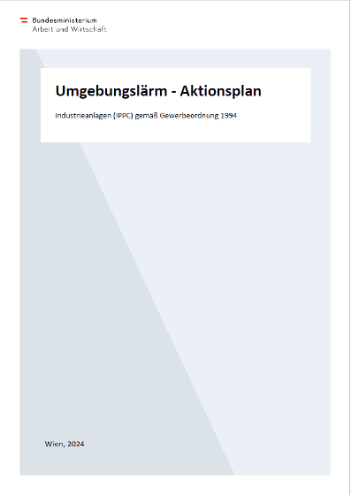 Titelseite des Umgebungslärm-Aktionsplans des BMAW für IPPC-Anlagen 2024