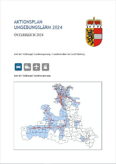 Titelseite des Umgebungslärm-Aktionsplans 2024 des Landes Salzburg für Straßenverkehr