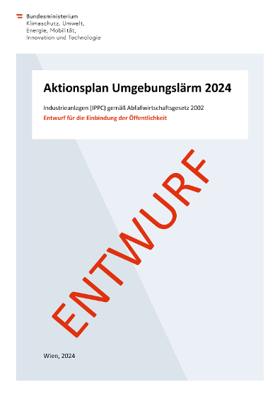 Titelseite des Aktionsplans für IPPC-Anlagen mit dem Wasserzeichen "Entwurf"