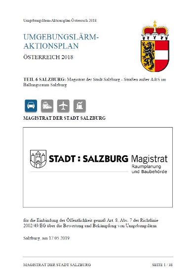 Umgebungslärm Aktionsplan Teil 6 Salzburg - Titelblatt
