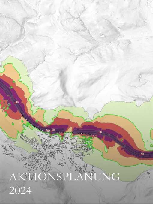 Im Bild ist ein Ausschnitt einer Lärmkarte zu sehen, über die der Text :Aktionsplanung 2024: gelegt ist.