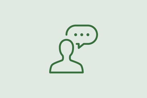 Icon Person Sprechblase Buergerservice